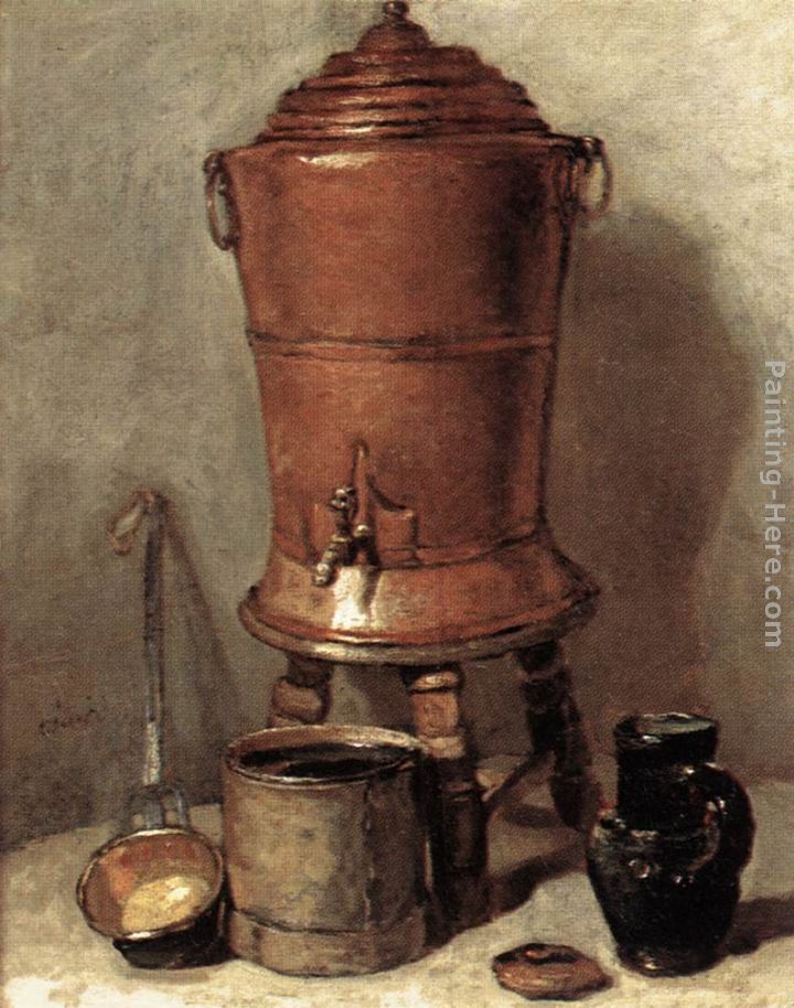 The Copper Drinking Fountain painting - Jean Baptiste Simeon Chardin The Copper Drinking Fountain art painting